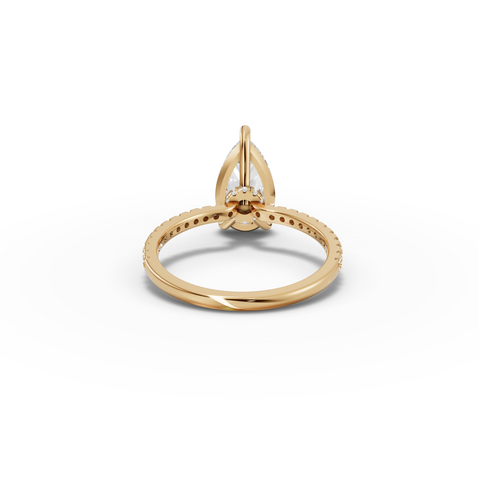2.23 Ct Pear Hidden Halo Pavé Ring