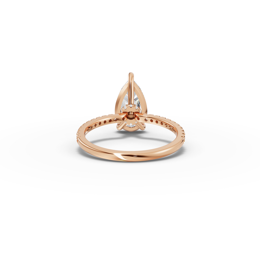 2.23 Ct Pear Hidden Halo Pavé Ring