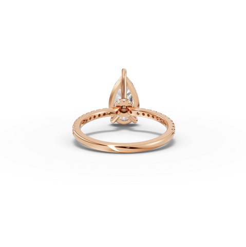 2.23 Ct Pear Hidden Halo Pavé Ring