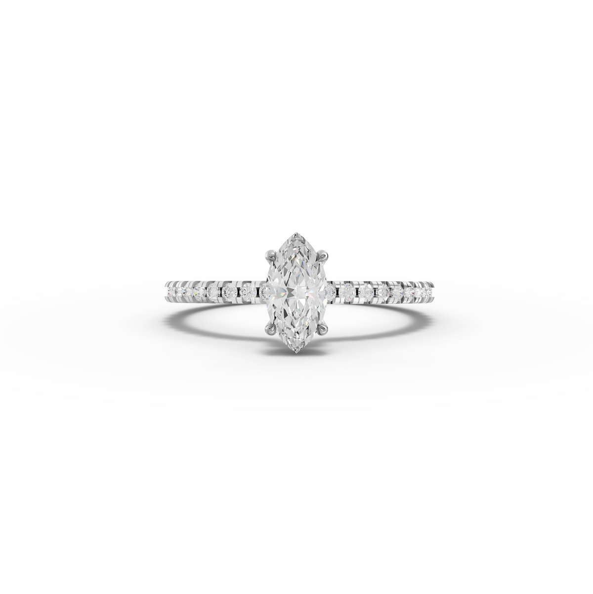 0.72 CT Marquise Hidden Halo Pavé Ring
