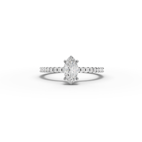 0.72 CT Marquise Hidden Halo Pavé Ring