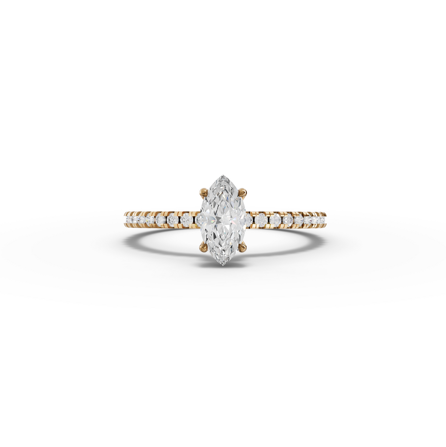 0.72 CT Marquise Hidden Halo Pavé Ring