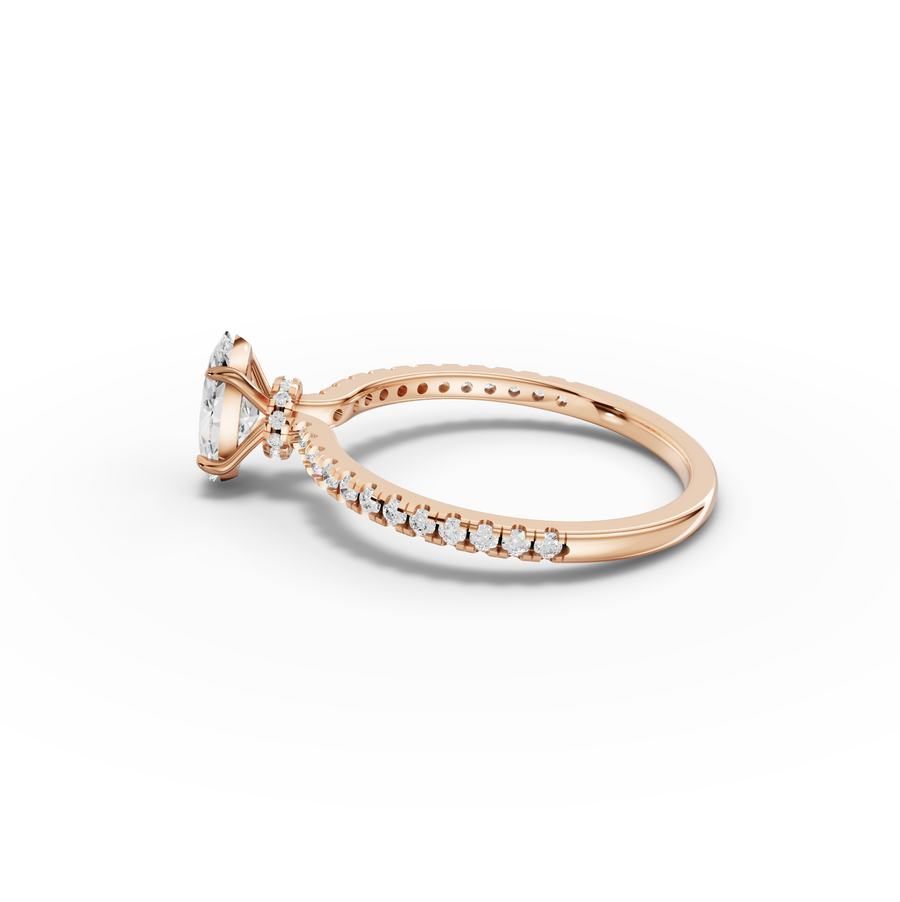 0.72 CT Marquise Hidden Halo Pavé Ring