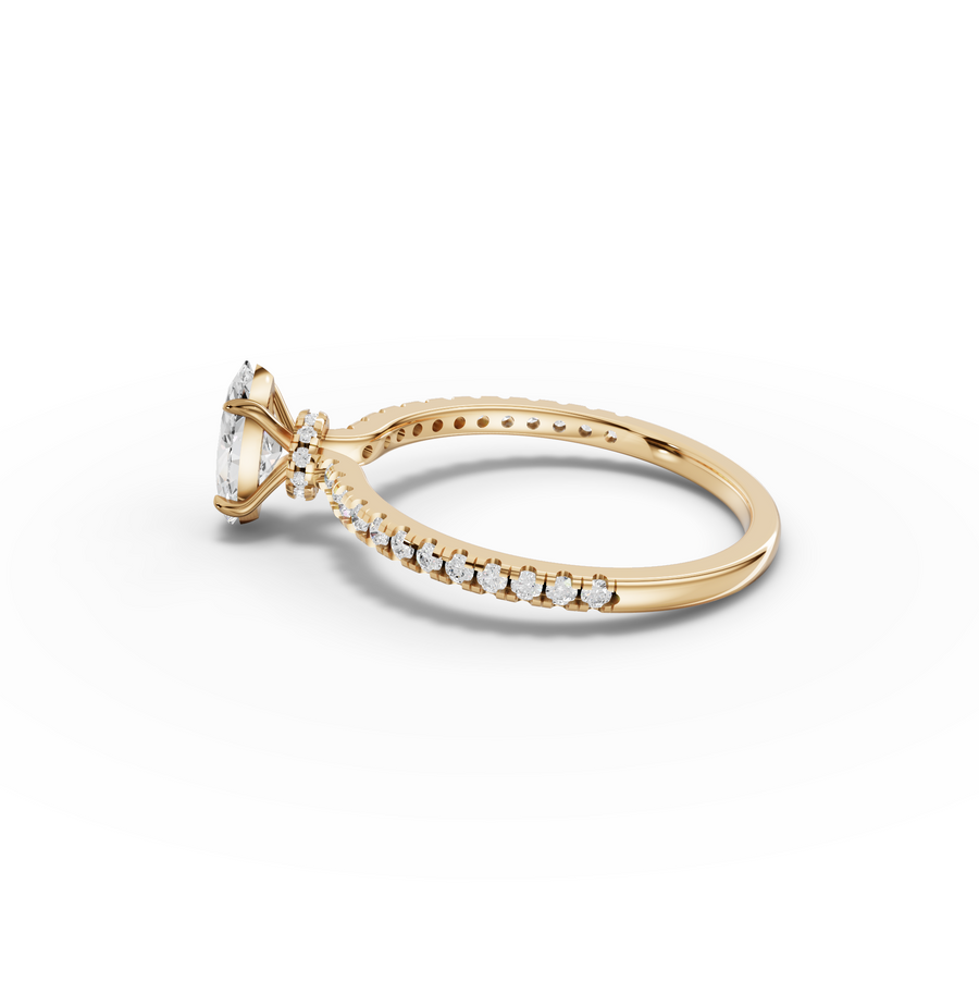 0.72 CT Marquise Hidden Halo Pavé Ring