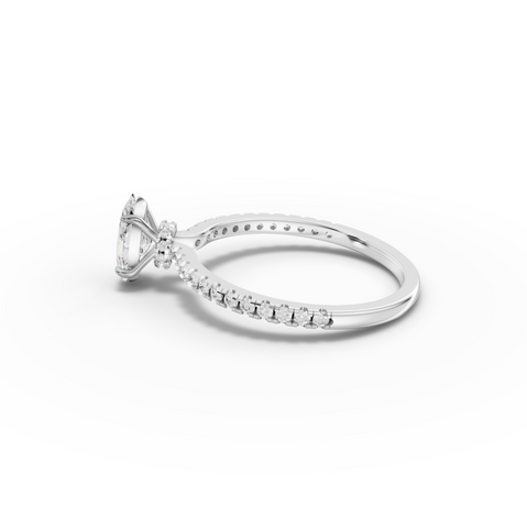 0.72 CT Marquise Hidden Halo Pavé Ring