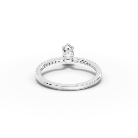 0.72 CT Marquise Hidden Halo Pavé Ring