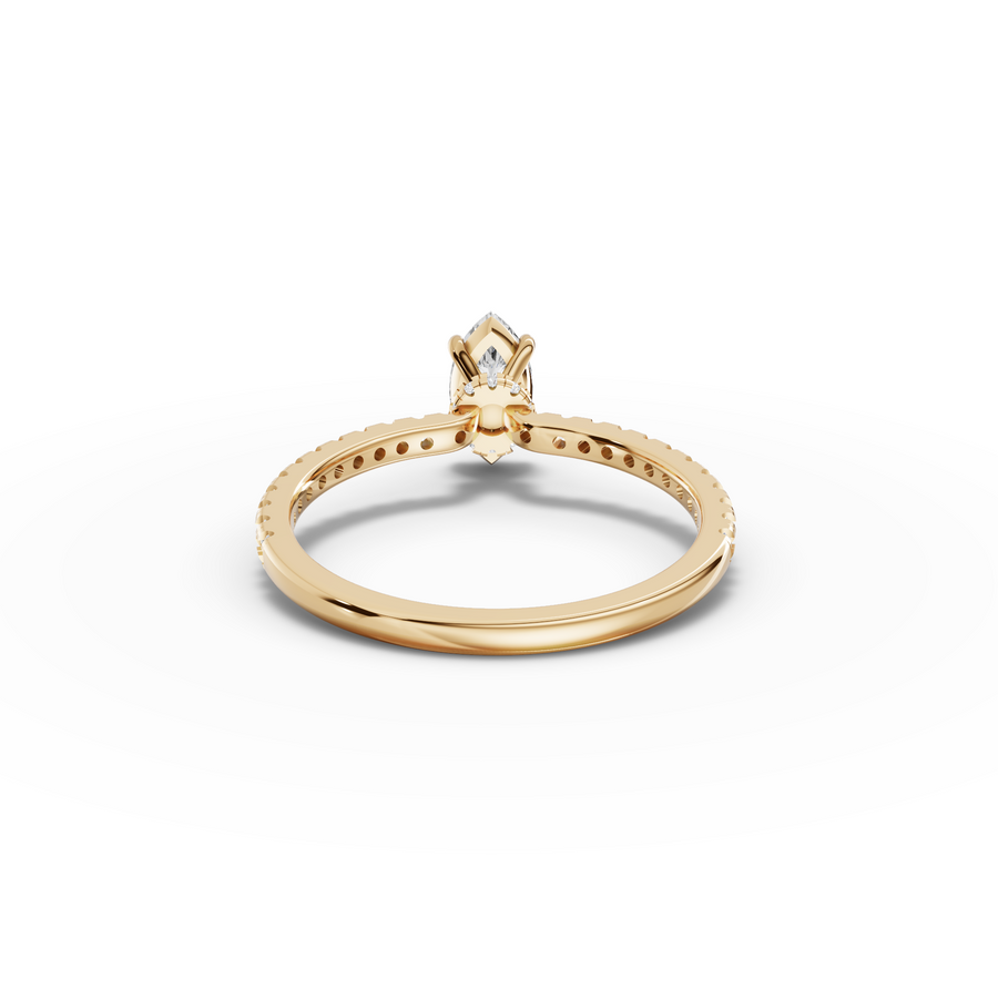 0.72 CT Marquise Hidden Halo Pavé Ring