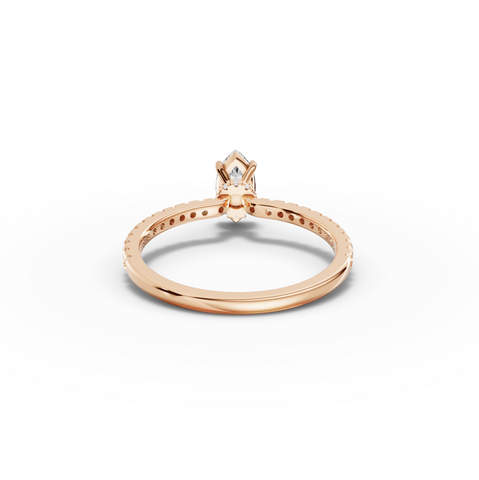 0.72 CT Marquise Hidden Halo Pavé Ring