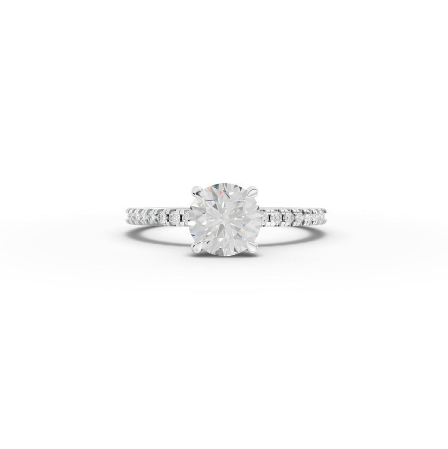 1.23 Ct Round Hidden Halo Pavé Ring