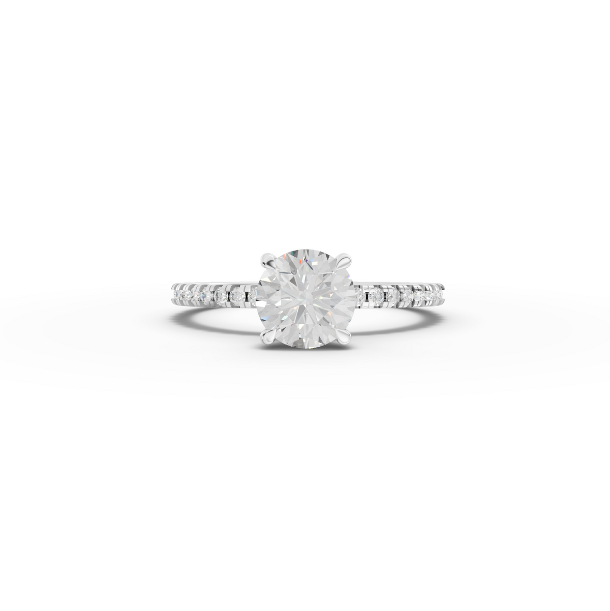 1.23 Ct Round Hidden Halo Pavé Ring