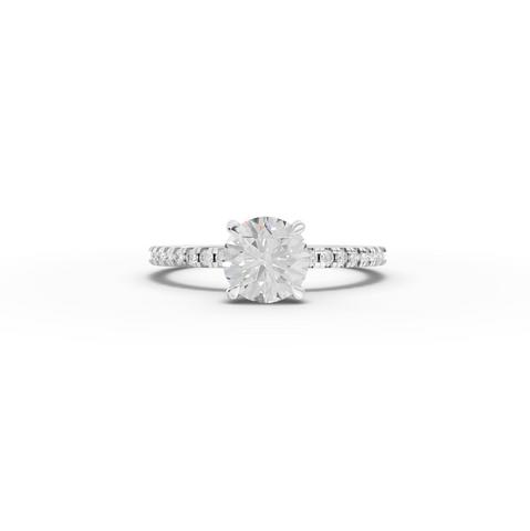 1.23 Ct Round Hidden Halo Pavé Ring