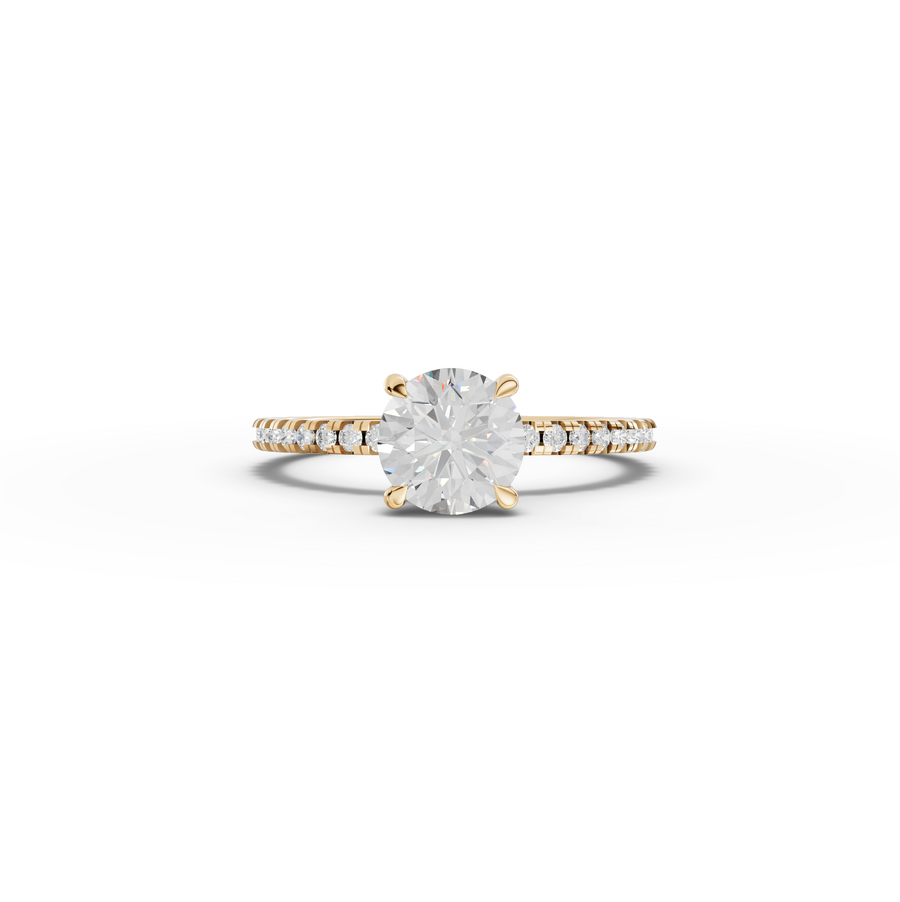 1.23 Ct Round Hidden Halo Pavé Ring