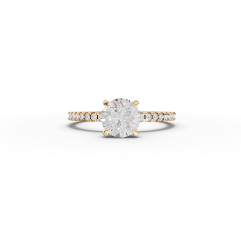 1.23 Ct Round Hidden Halo Pavé Ring