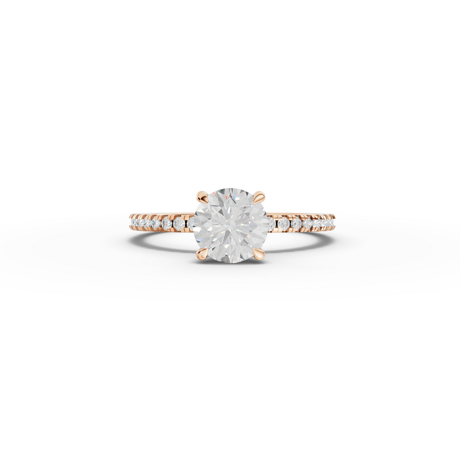 1.23 Ct Round Hidden Halo Pavé Ring
