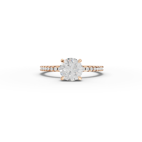 1.23 Ct Round Hidden Halo Pavé Ring