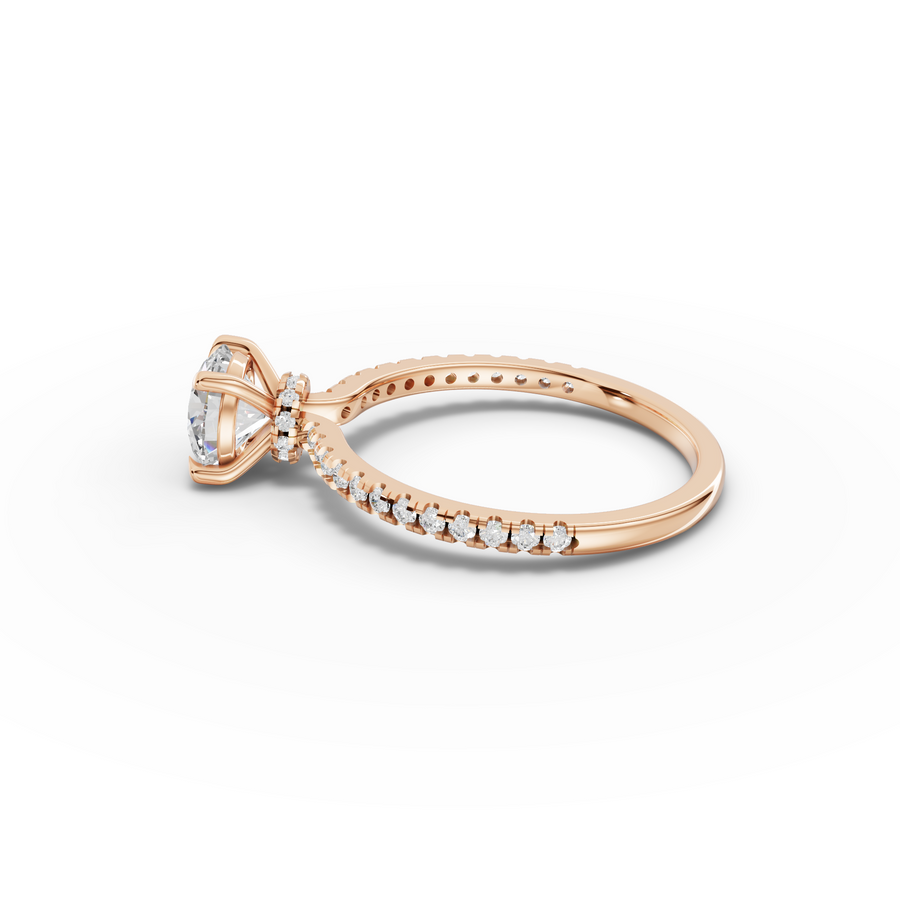 1.23 Ct Round Hidden Halo Pavé Ring