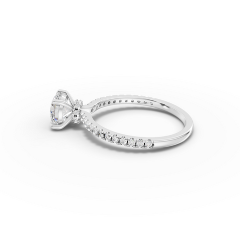 1.23 Ct Round Hidden Halo Pavé Ring