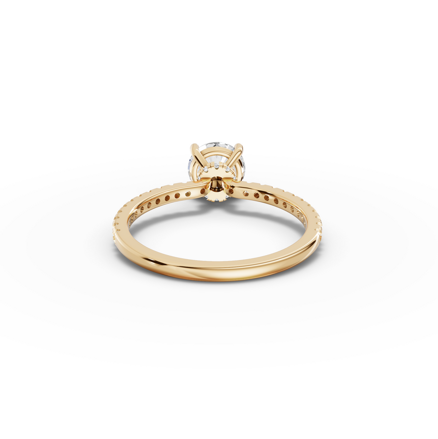 1.23 Ct Round Hidden Halo Pavé Ring