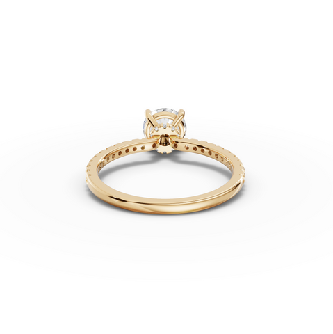 1.23 Ct Round Hidden Halo Pavé Ring