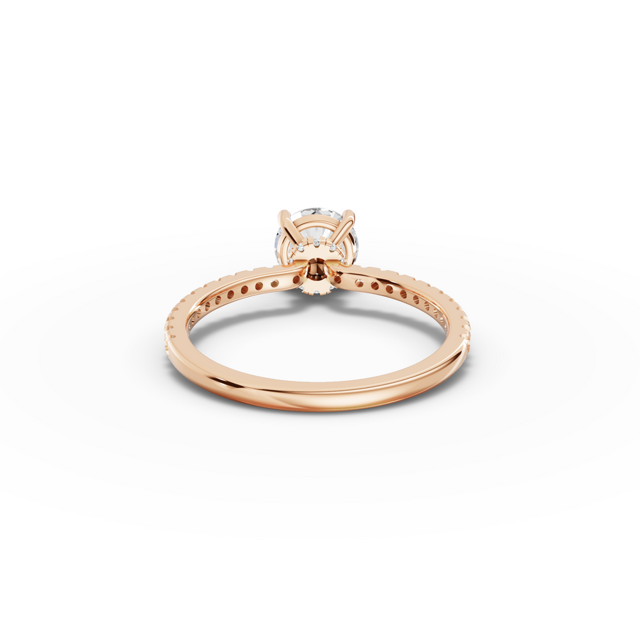 1.23 Ct Round Hidden Halo Pavé Ring