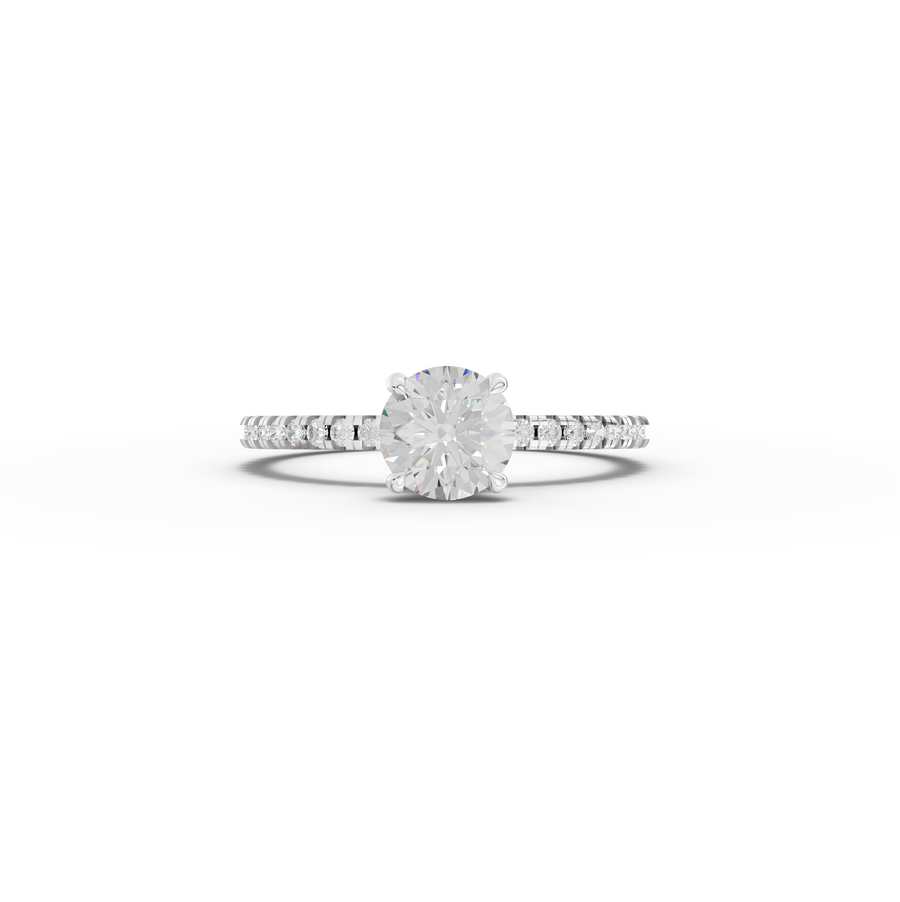 0.98 Ct Round Hidden Halo Pavé Ring