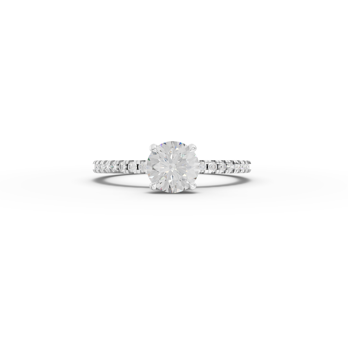 0.98 Ct Round Hidden Halo Pavé Ring