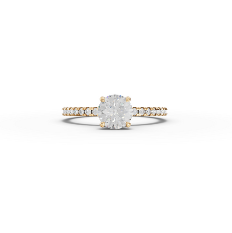 0.98 Ct Round Hidden Halo Pavé Ring
