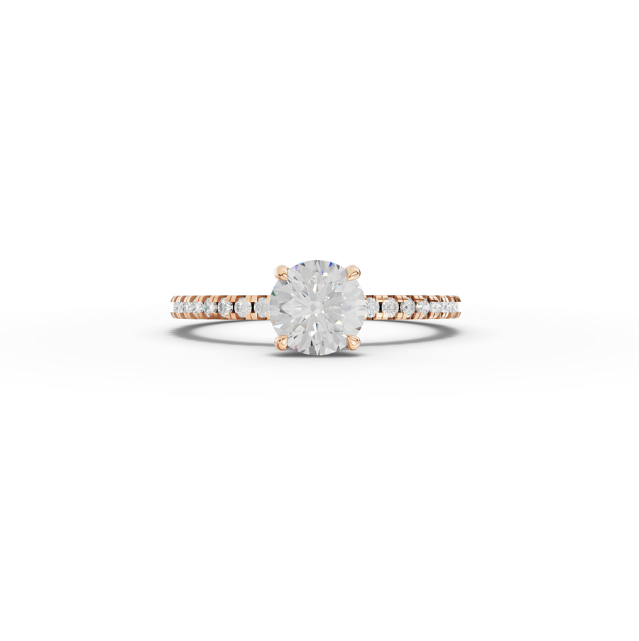 0.98 Ct Round Hidden Halo Pavé Ring