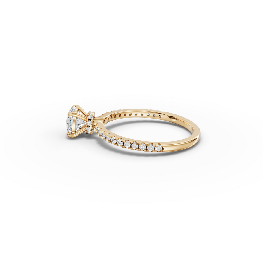 0.98 Ct Round Hidden Halo Pavé Ring