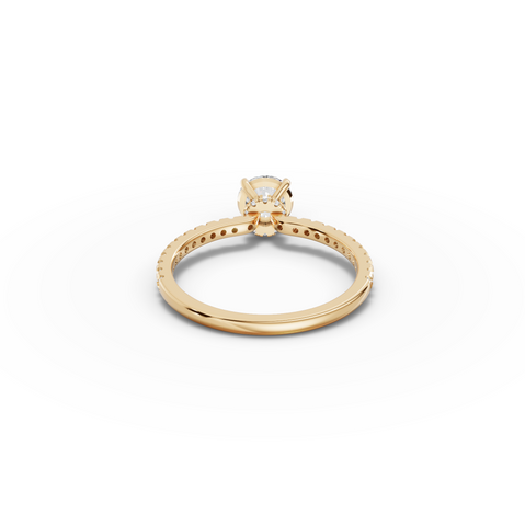 0.98 Ct Round Hidden Halo Pavé Ring