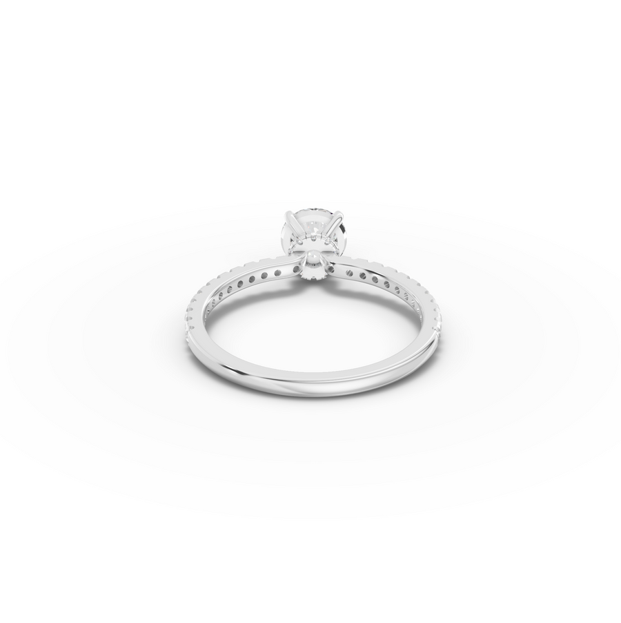 0.98 Ct Round Hidden Halo Pavé Ring