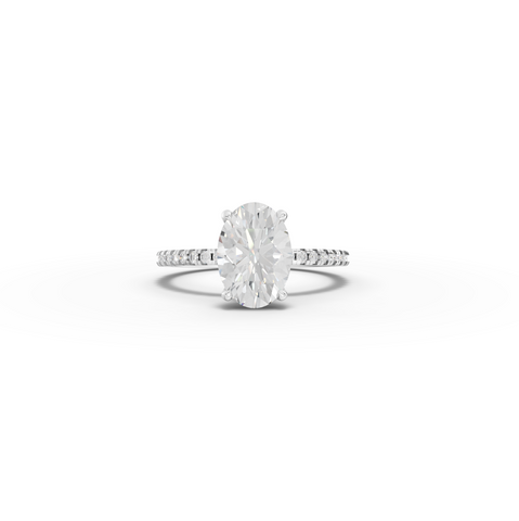2.23 CT Oval Hidden Halo Pavé Ring