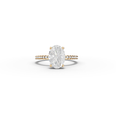 2.23 CT Oval Hidden Halo Pavé Ring
