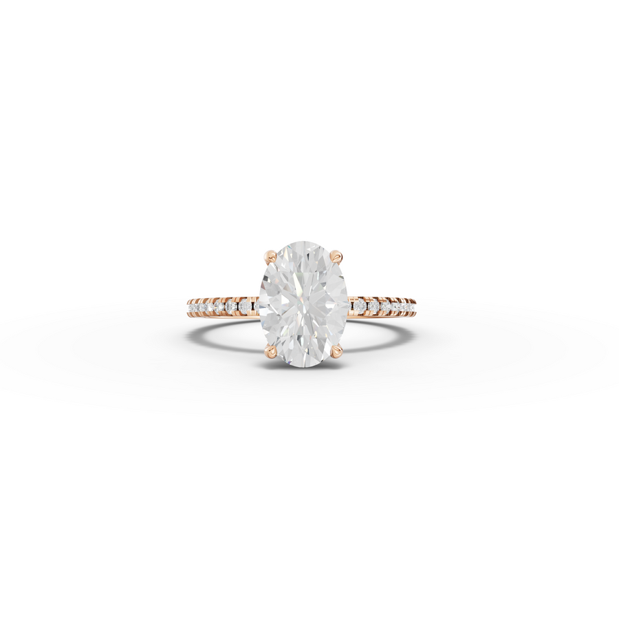 2.23 CT Oval Hidden Halo Pavé Ring