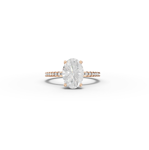 2.23 CT Oval Hidden Halo Pavé Ring