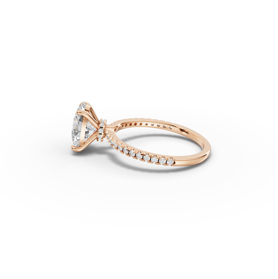 2.23 CT Oval Hidden Halo Pavé Ring