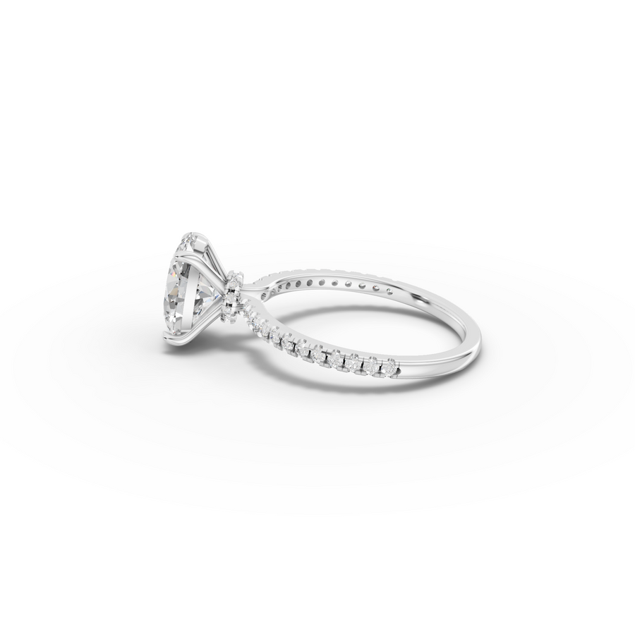 2.23 CT Oval Hidden Halo Pavé Ring