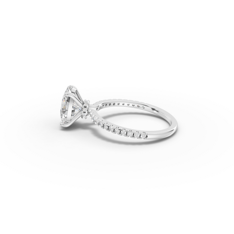 2.23 CT Oval Hidden Halo Pavé Ring