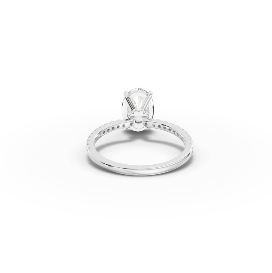 2.23 CT Oval Hidden Halo Pavé Ring