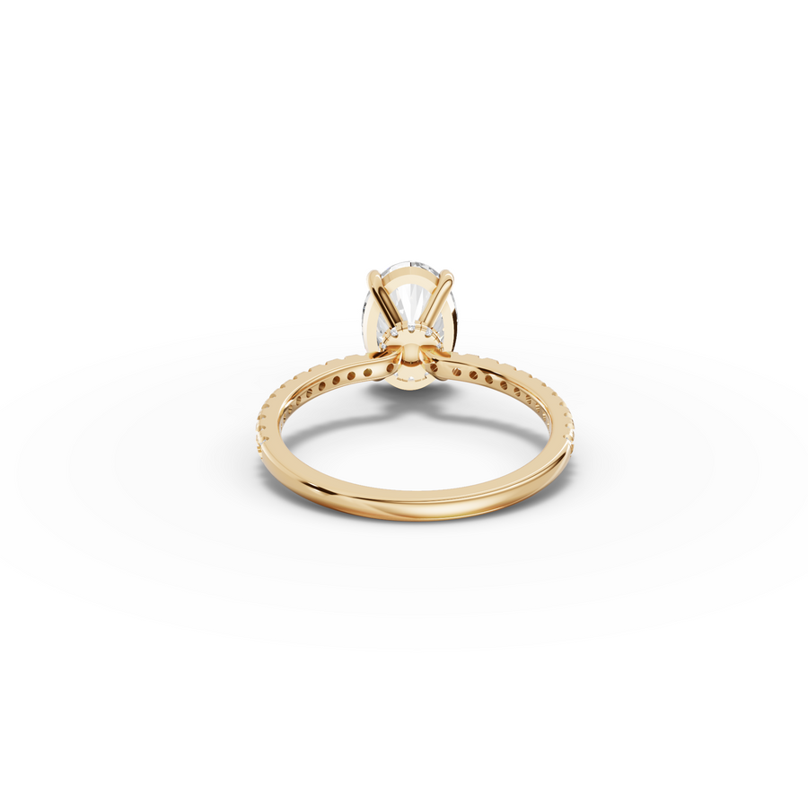 2.23 CT Oval Hidden Halo Pavé Ring