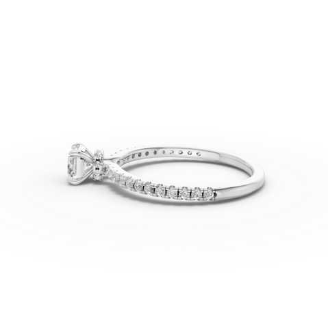 0.78 Ct Cushion Hidden Halo Pavé Ring