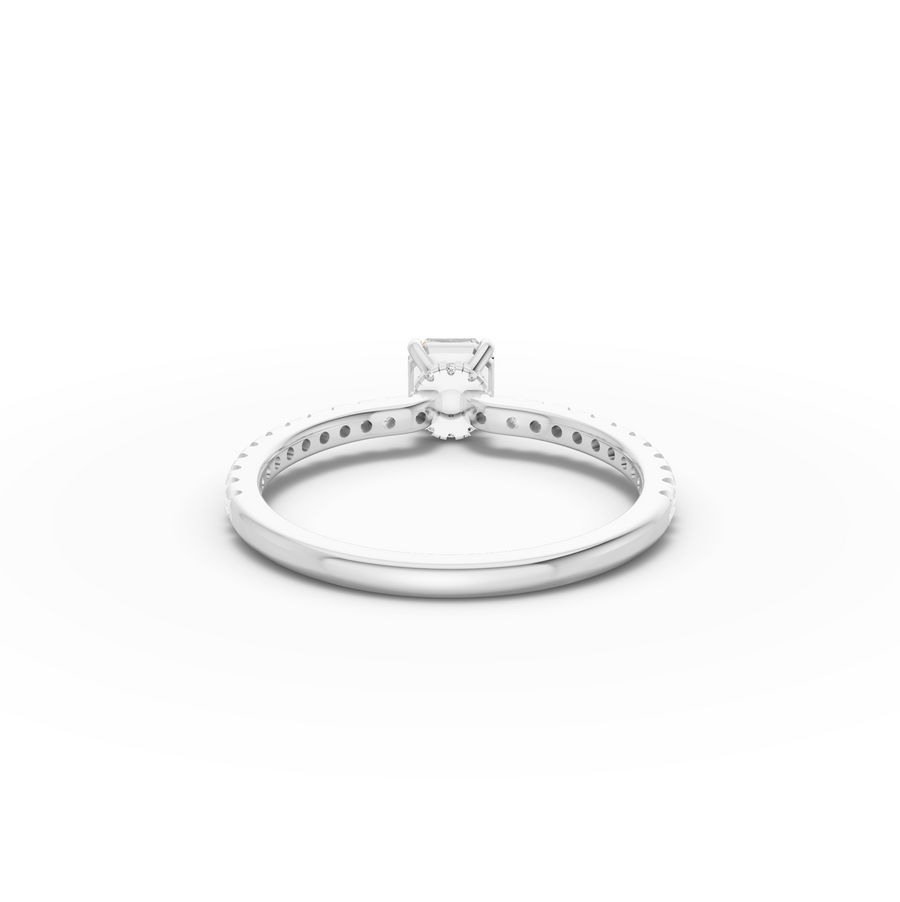 0.78 Ct Cushion Hidden Halo Pavé Ring