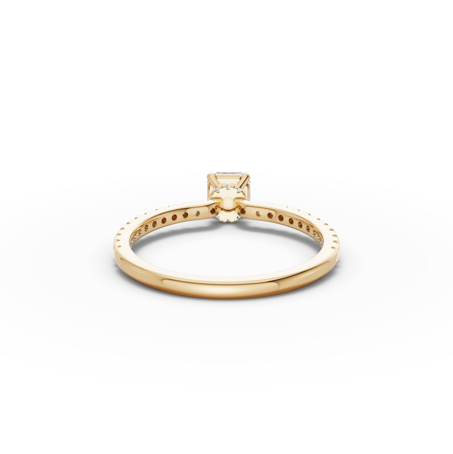 0.78 Ct Cushion Hidden Halo Pavé Ring