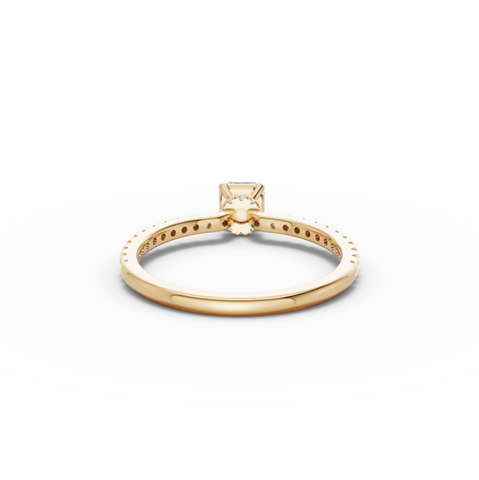 0.78 Ct Cushion Hidden Halo Pavé Ring