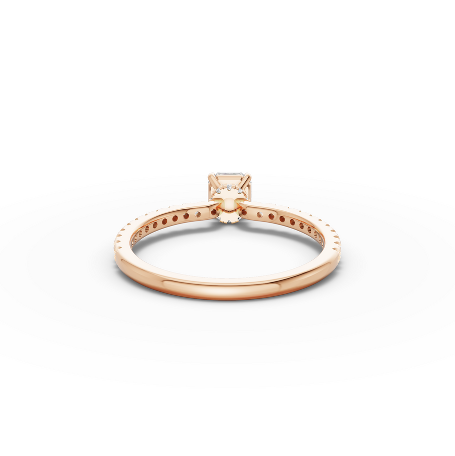 0.78 Ct Cushion Hidden Halo Pavé Ring