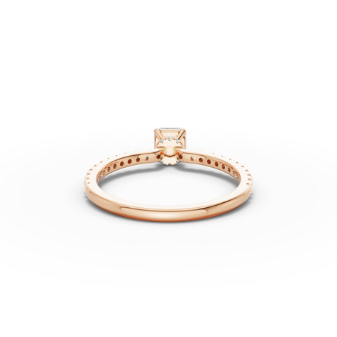 0.78 Ct Cushion Hidden Halo Pavé Ring