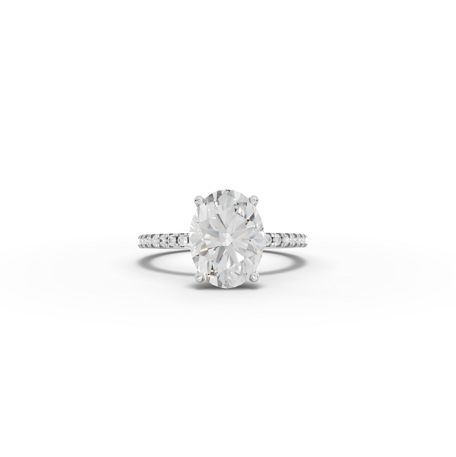 2.83 Ct Oval Hidden Halo Pavé Ring