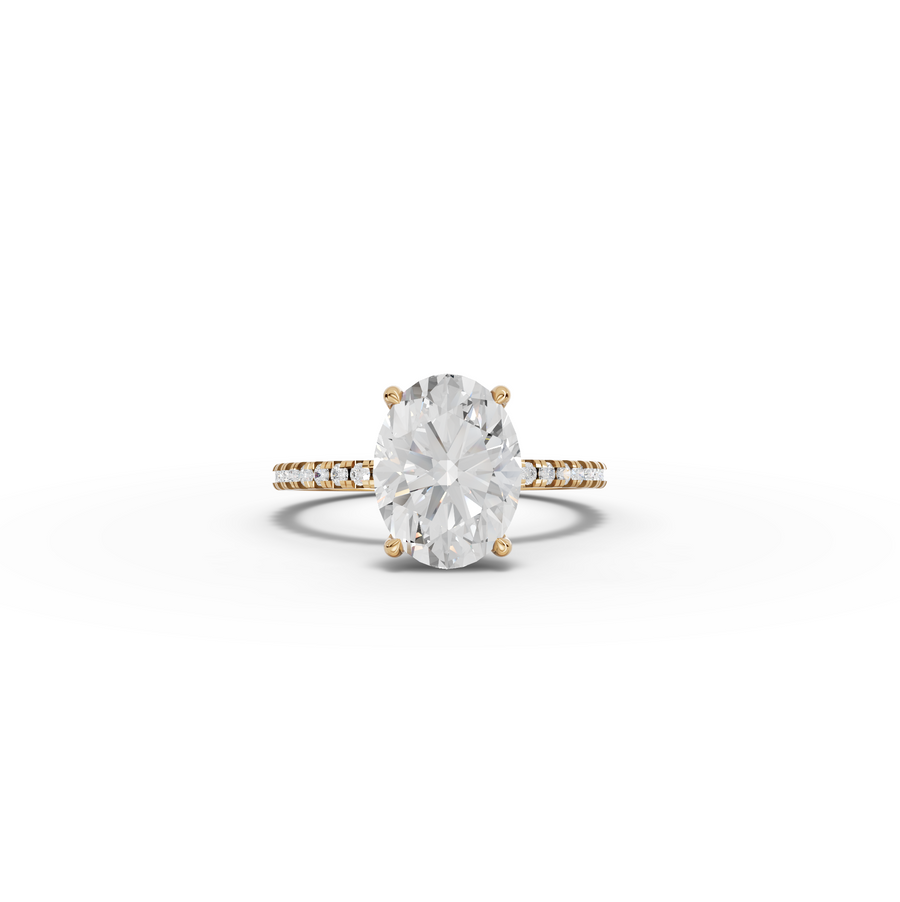 2.83 Ct Oval Hidden Halo Pavé Ring