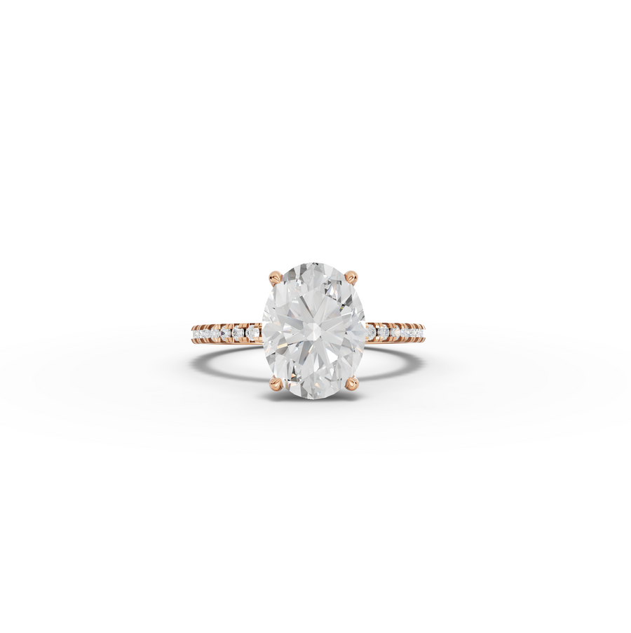 2.83 Ct Oval Hidden Halo Pavé Ring