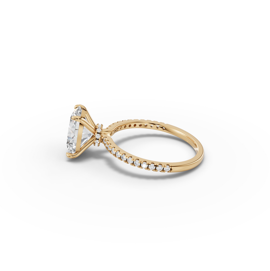 2.83 Ct Oval Hidden Halo Pavé Ring